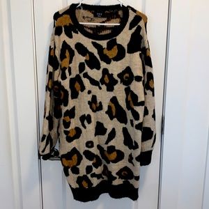 Vici Size S New without tags oversized leopard sweater dress
